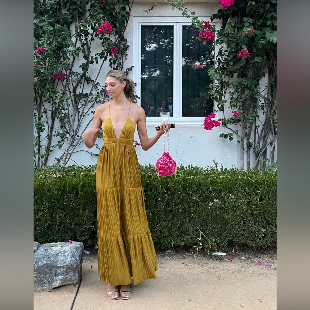 ba&sh WASTA “Size 2” (M) Bronze/Gold Maxi Dress